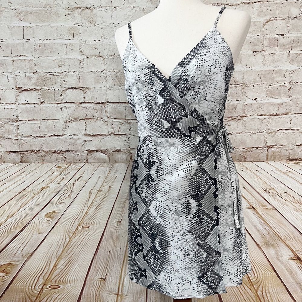 Sanctuary snake print wrap mini dress